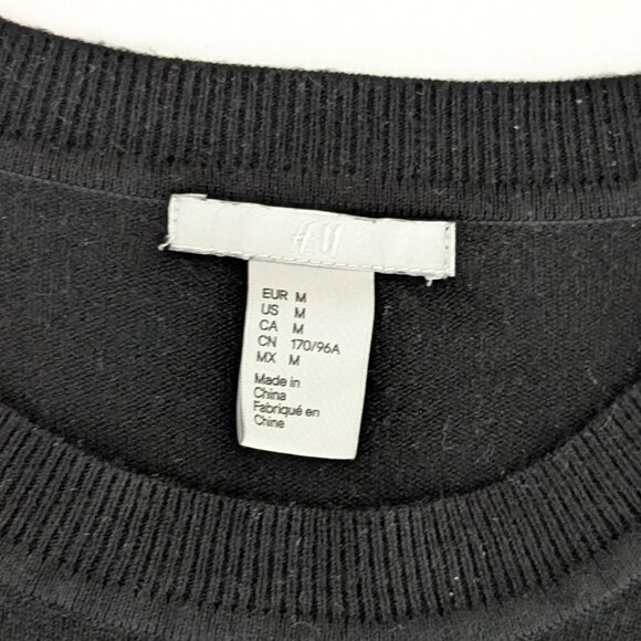 H&M Women's Long Sleeve Round Neckline Sweater Size M Black - Picture 5 of 6